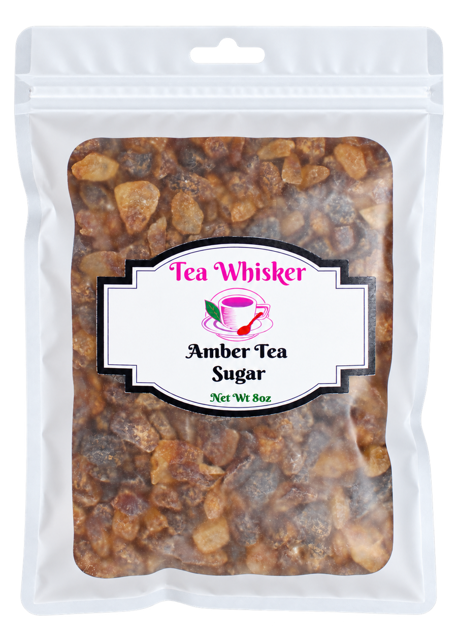 Tea Whisker Amber Tea Sugar bag with naturally dusty amber crystals