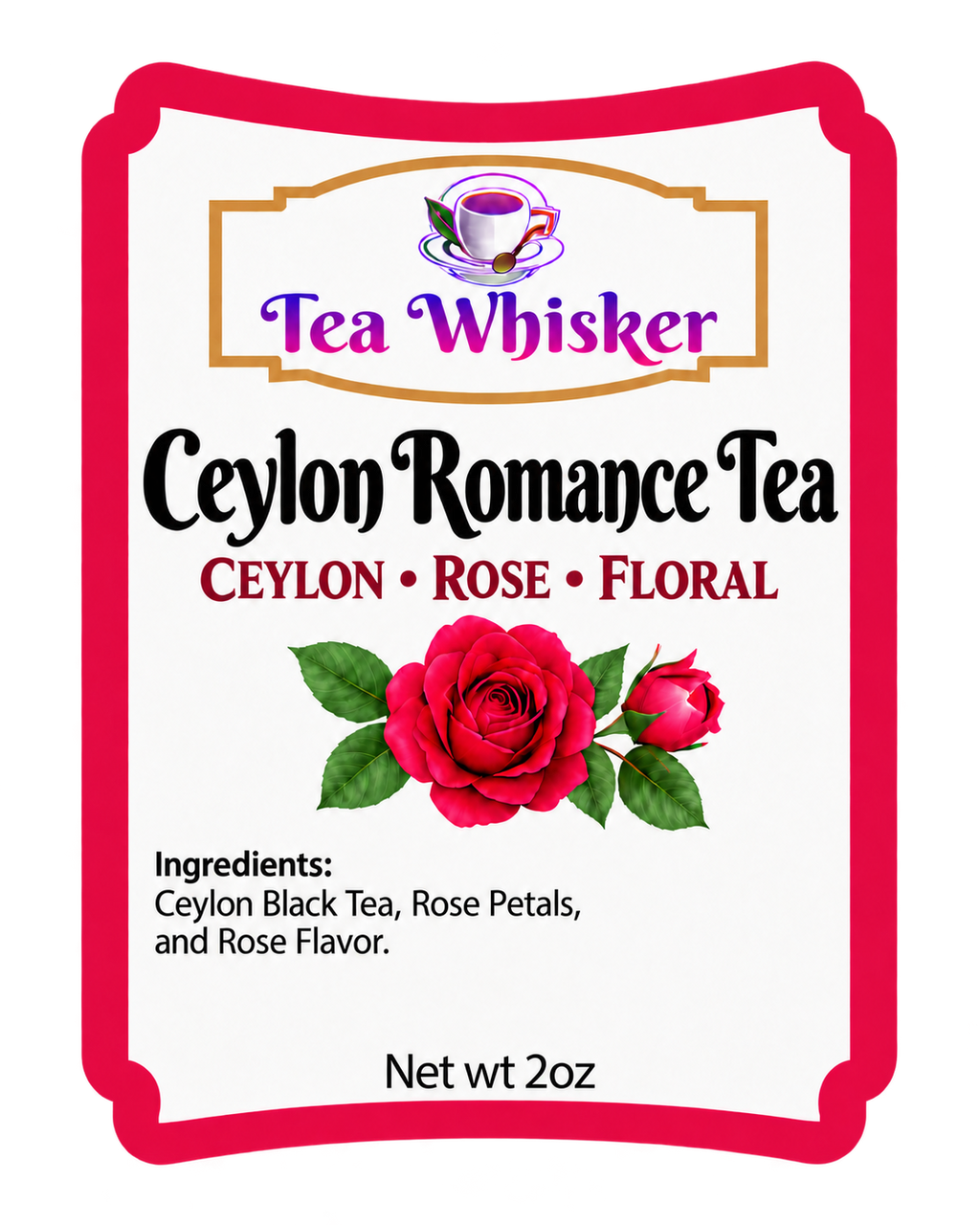 Ceylon Romance Tea 2 oz label