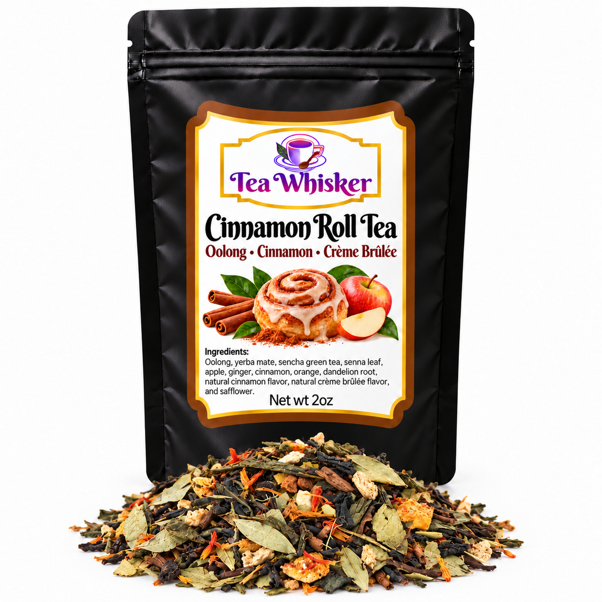 Cinnamon Roll Tea 2 oz bag with tea