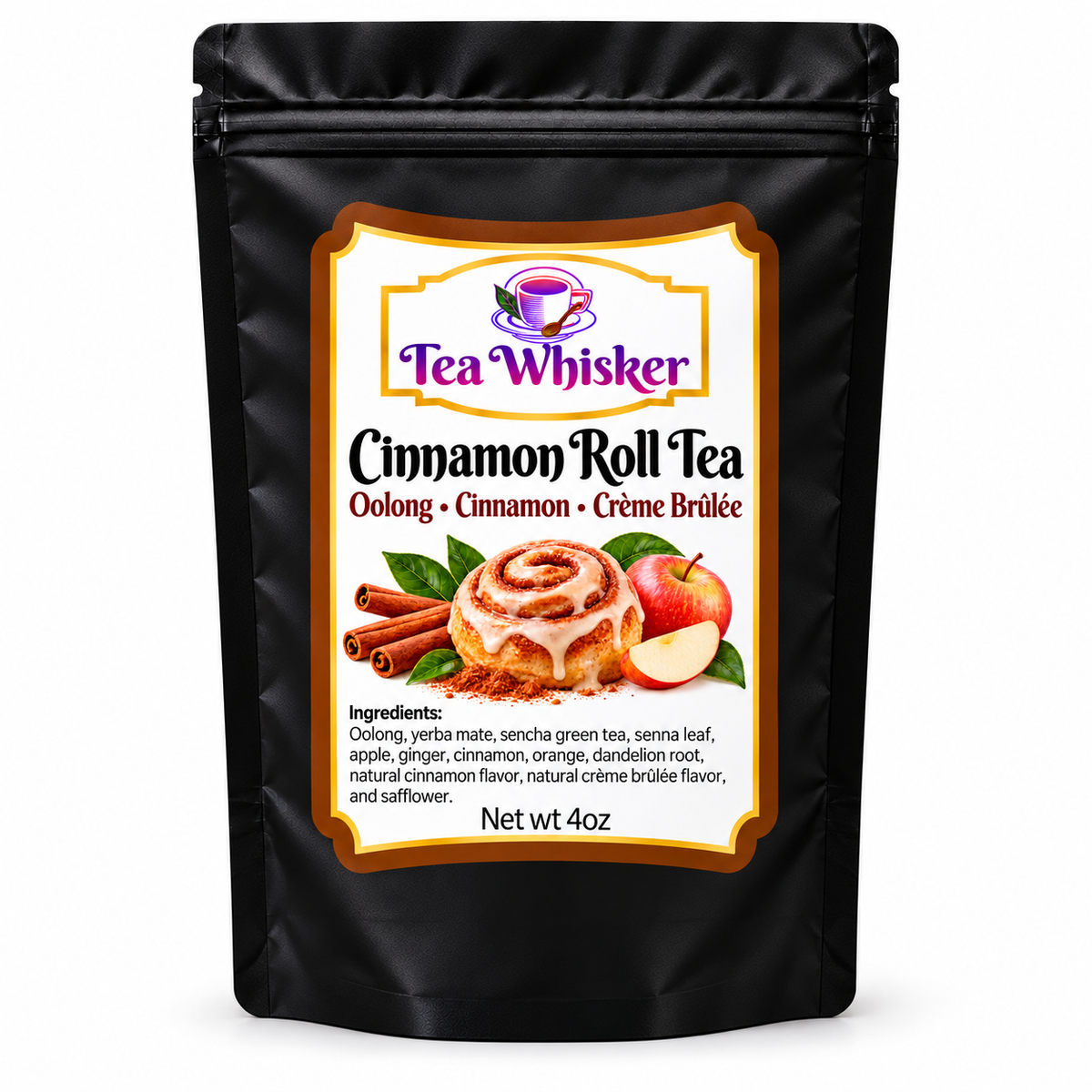 Cinnamon Roll Tea — labeled bag
