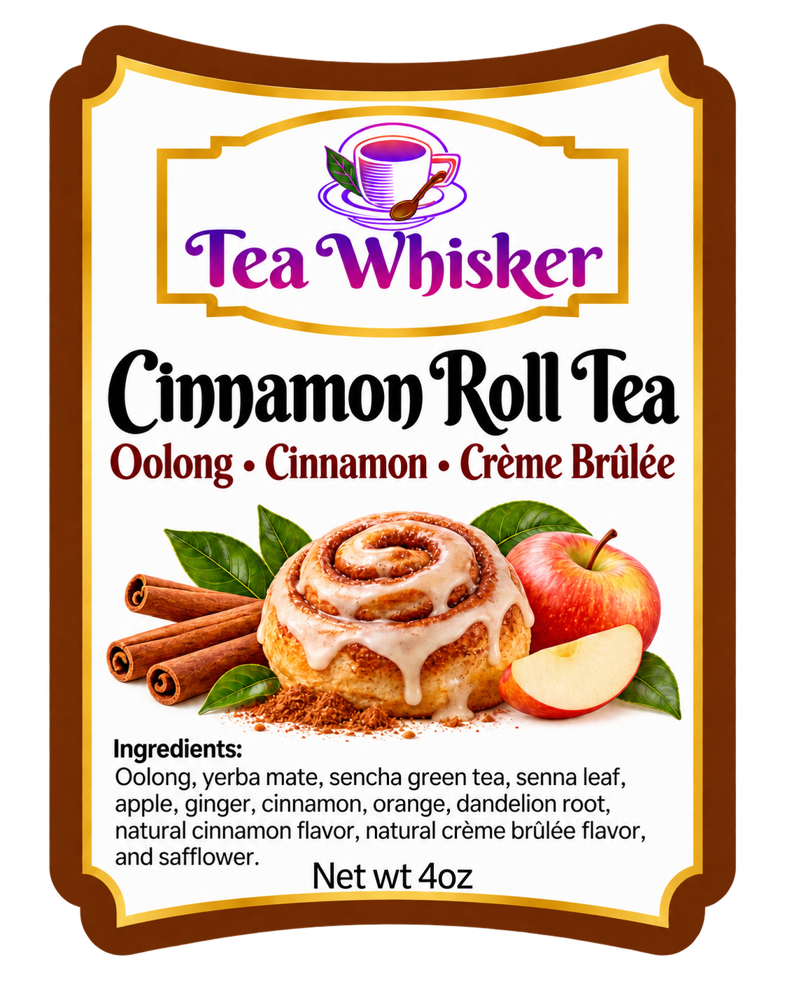 Cinnamon Roll Tea — front label