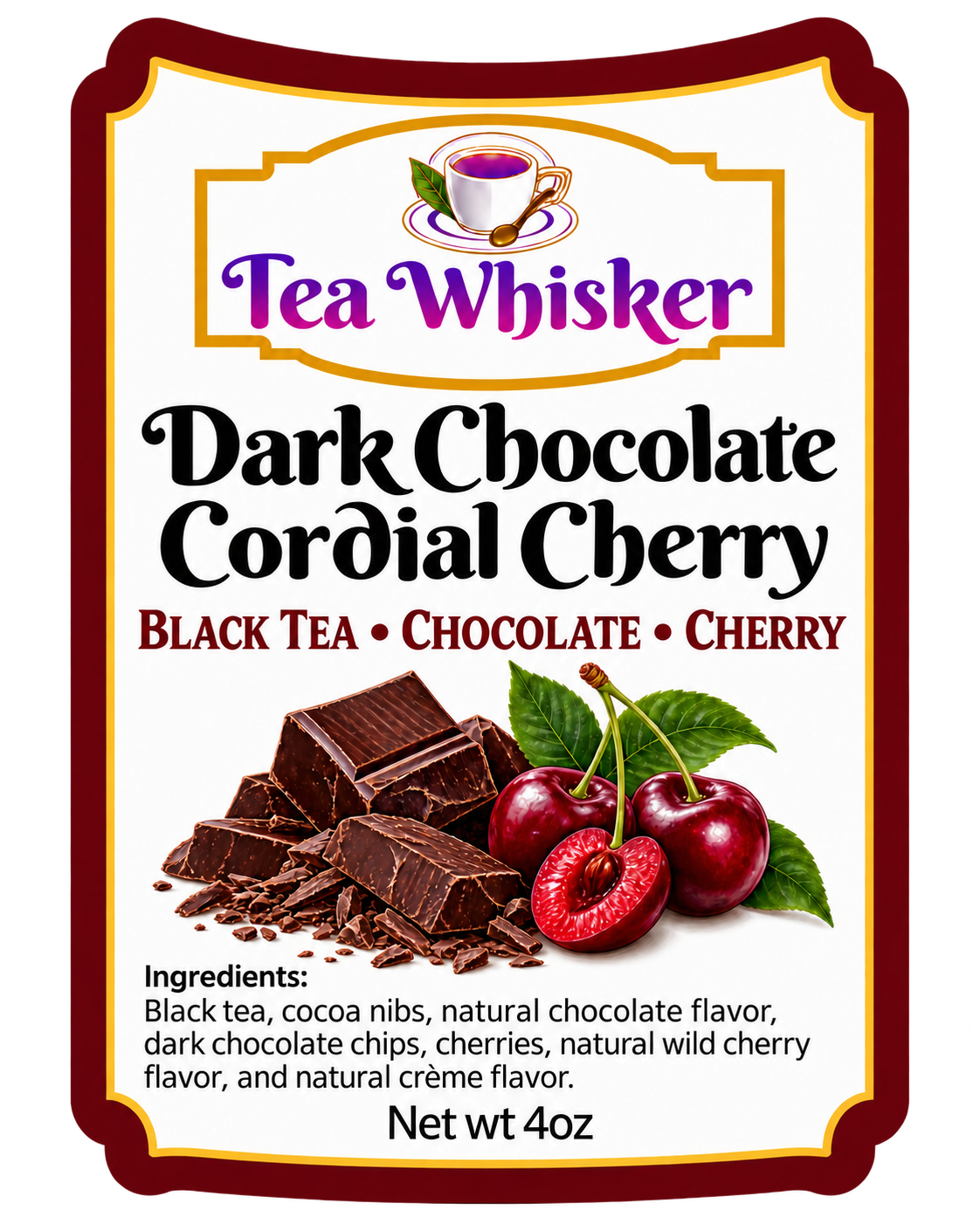 Dark Chocolate Cordial Cherry — front label