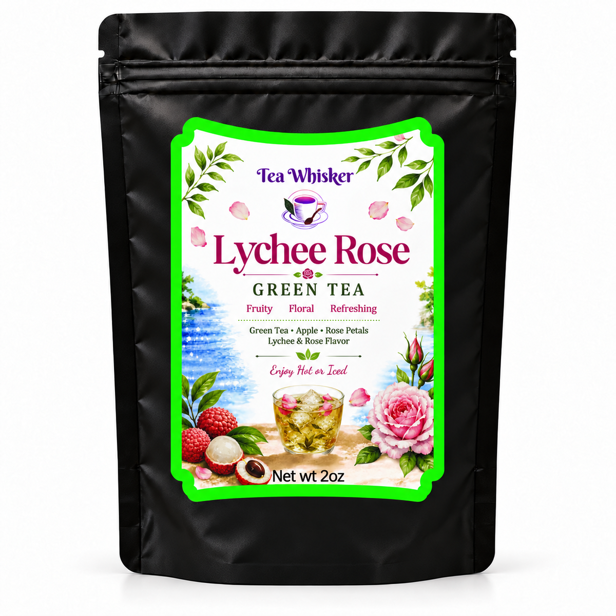 Lychee Rose Green Tea — 2 oz bag alone