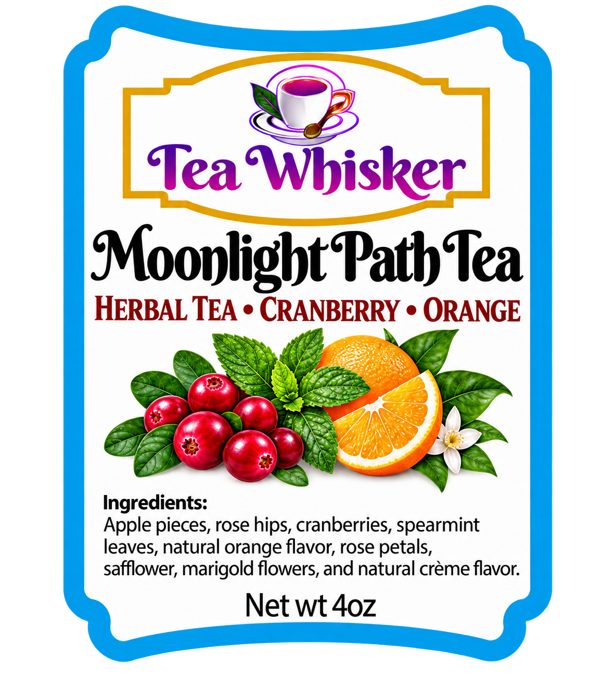 Moonlight Path Tea — label