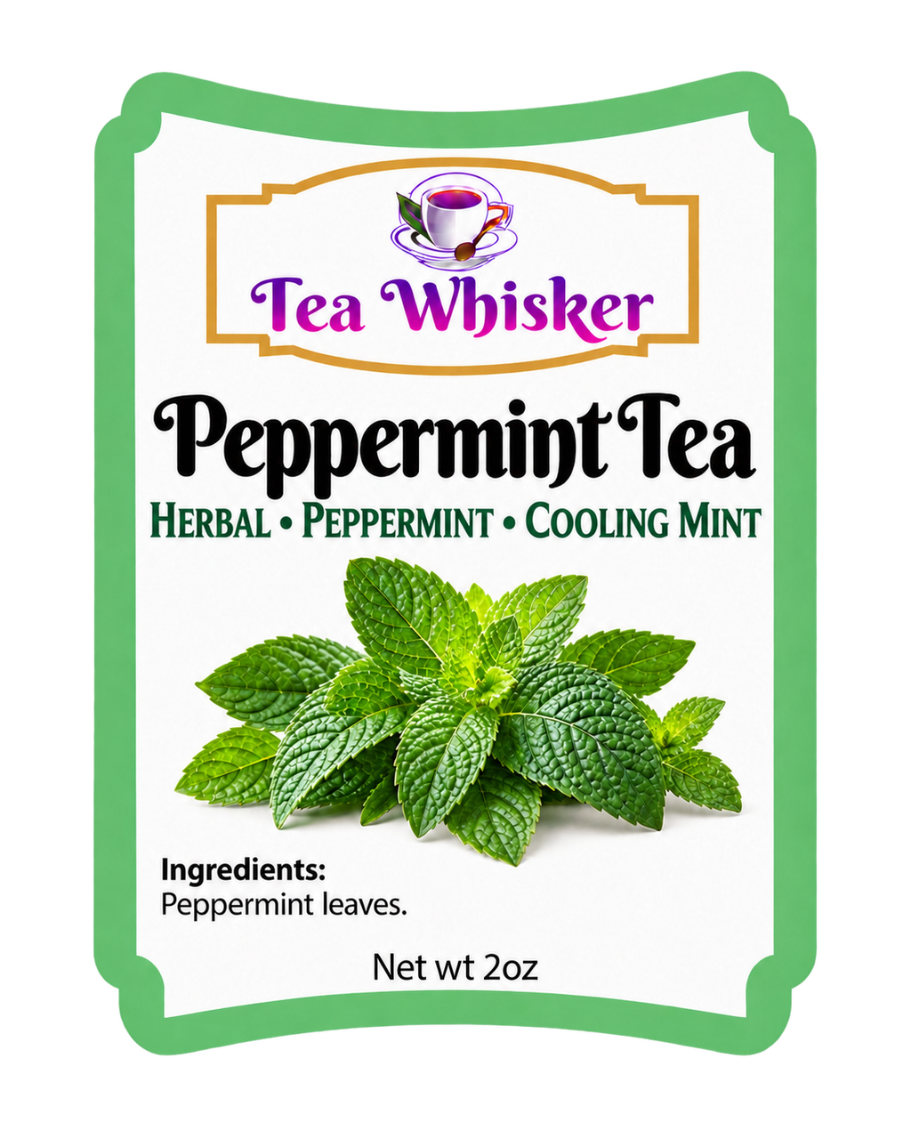 Peppermint Tea 2 oz label