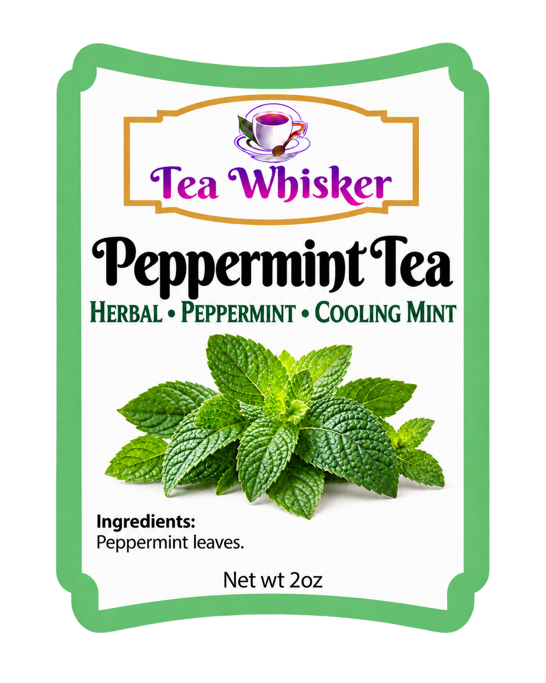 Peppermint Tea 2 oz label