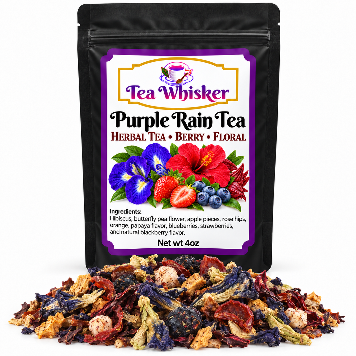 Purple Rain Tea — bag with tea
