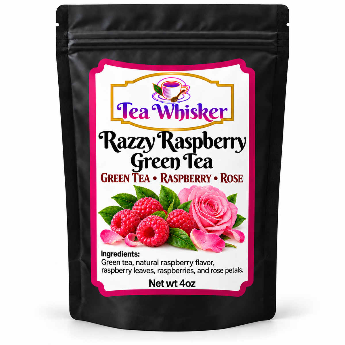 Razzy Raspberry Green Tea 4 oz bag-alone