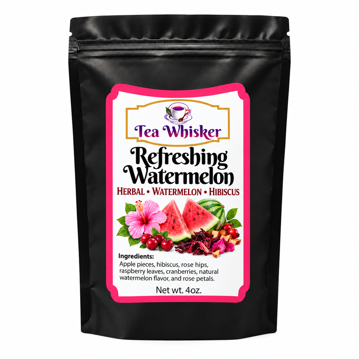 Refreshing Watermelon standalone bag with approved hero label