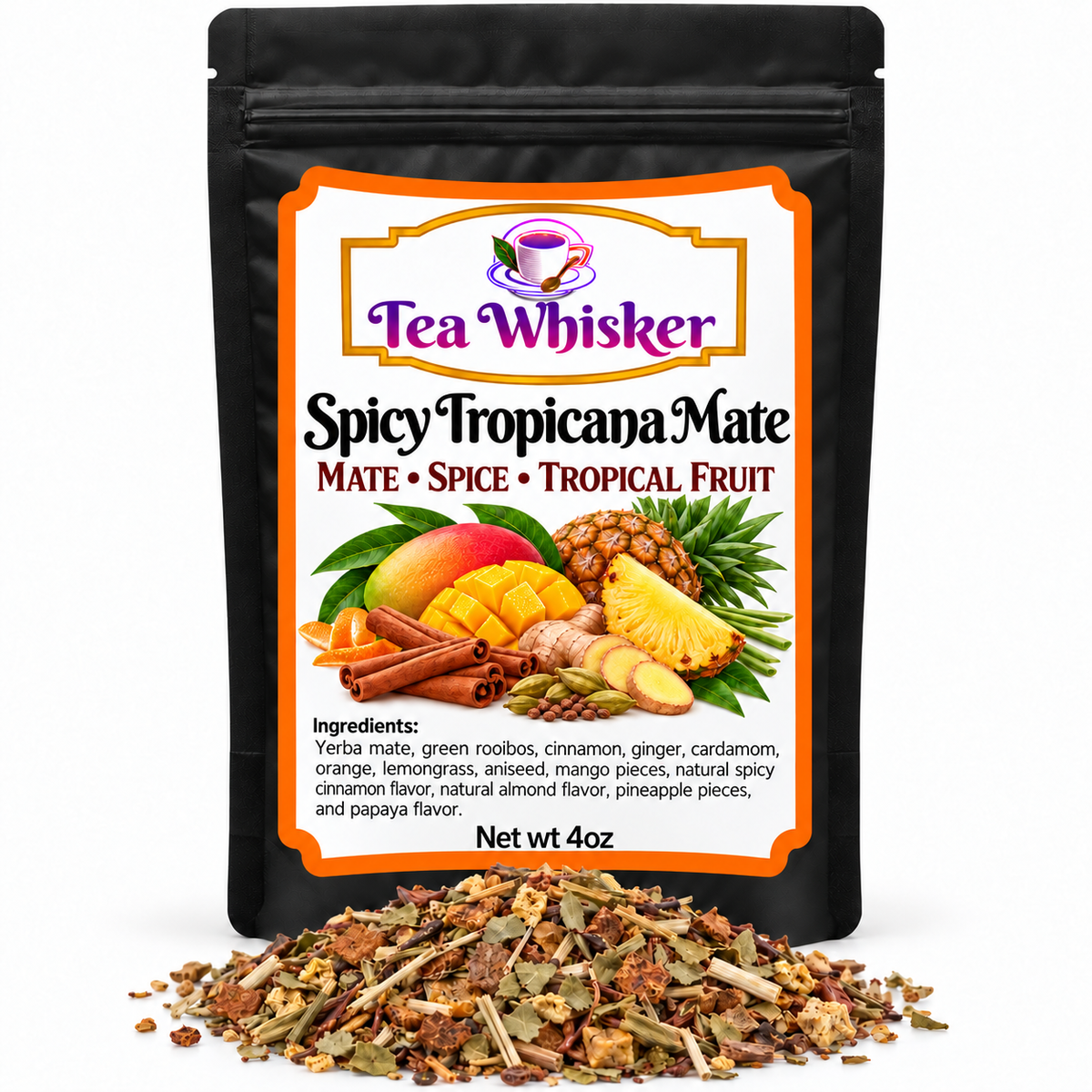Spicy Tropicana Mate 4 oz bag-with-tea