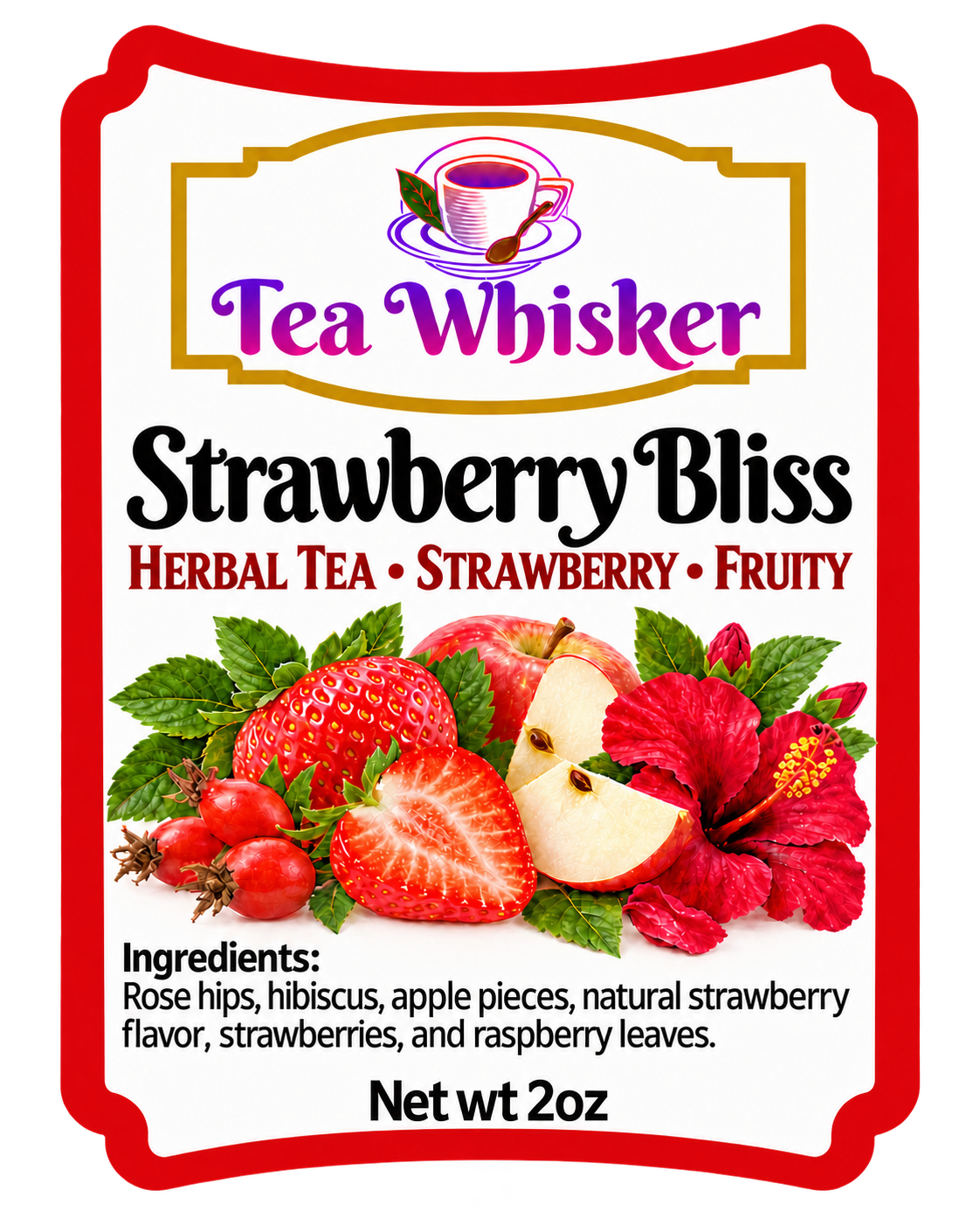Strawberry Bliss 2 oz label