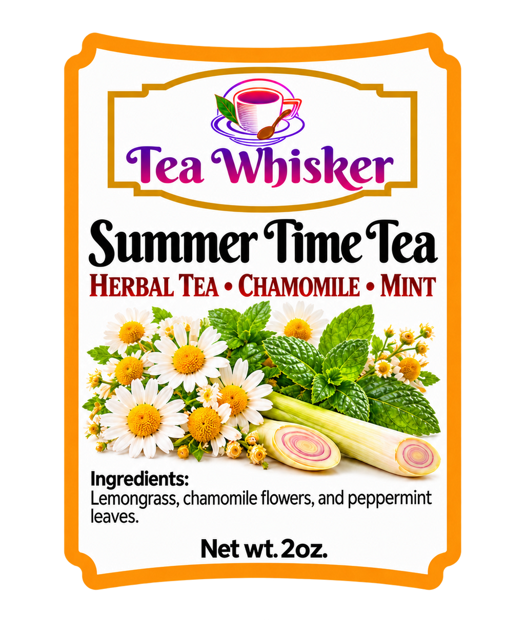 Summer Time Tea 2 oz label