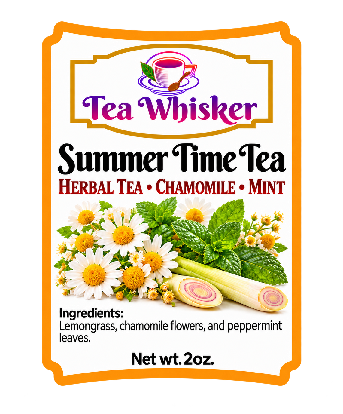 Summer Time Tea 2 oz label