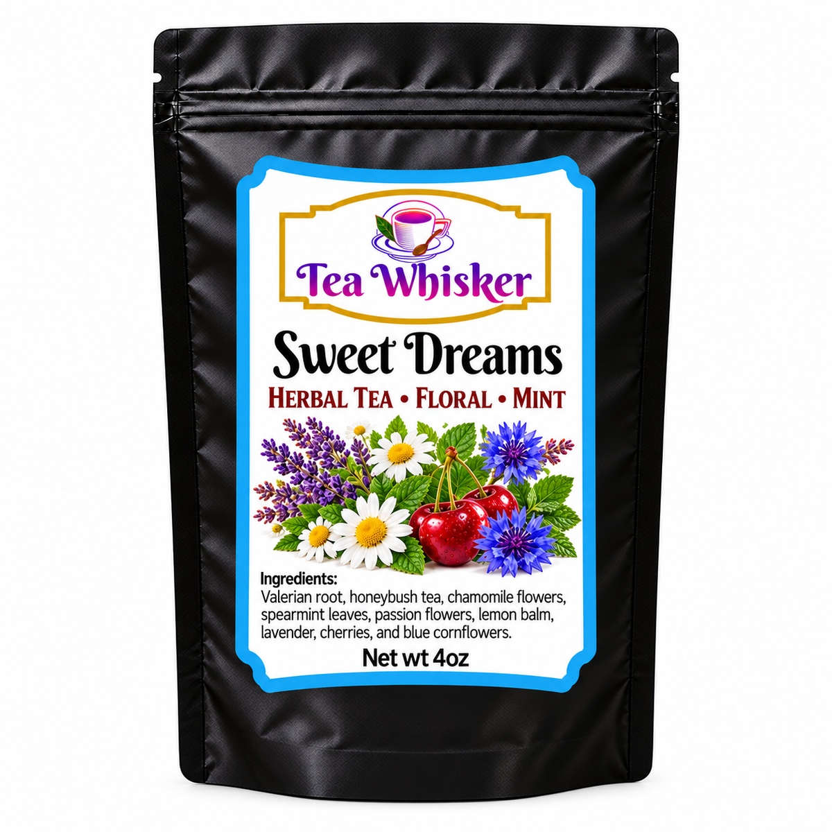 Sweet Dreams standalone bag with approved label