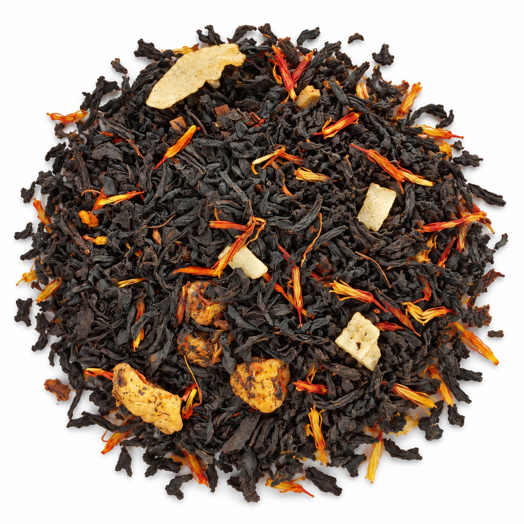 Vanilla Coconut Tea loose tea blend on white